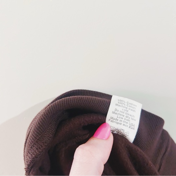 anthropologie | clare v. ciao sweatshirt in cocoa brown with cream ↷ - Picture 9 of 16